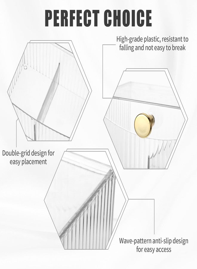 Jaarssho 2-Grid Qtip Holder Dispenser,Transparent Cotton Ball Holder,Clear Bathroom Organizer with Lid Guest Bathroom Essentials for Cotton Swabs and Balls Container Cosmetics Storage for Vanity - Image 4